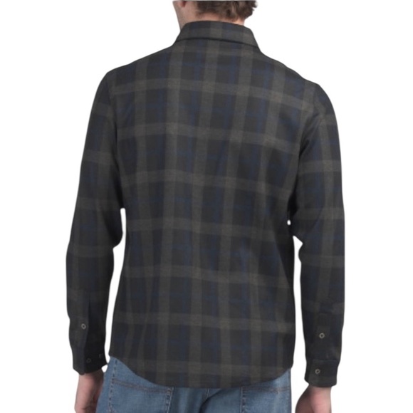 Age of Wisdom Plaid Flannel Stretch Knit Shirt With Two Chest Pockets XL - Picture 2 of 11